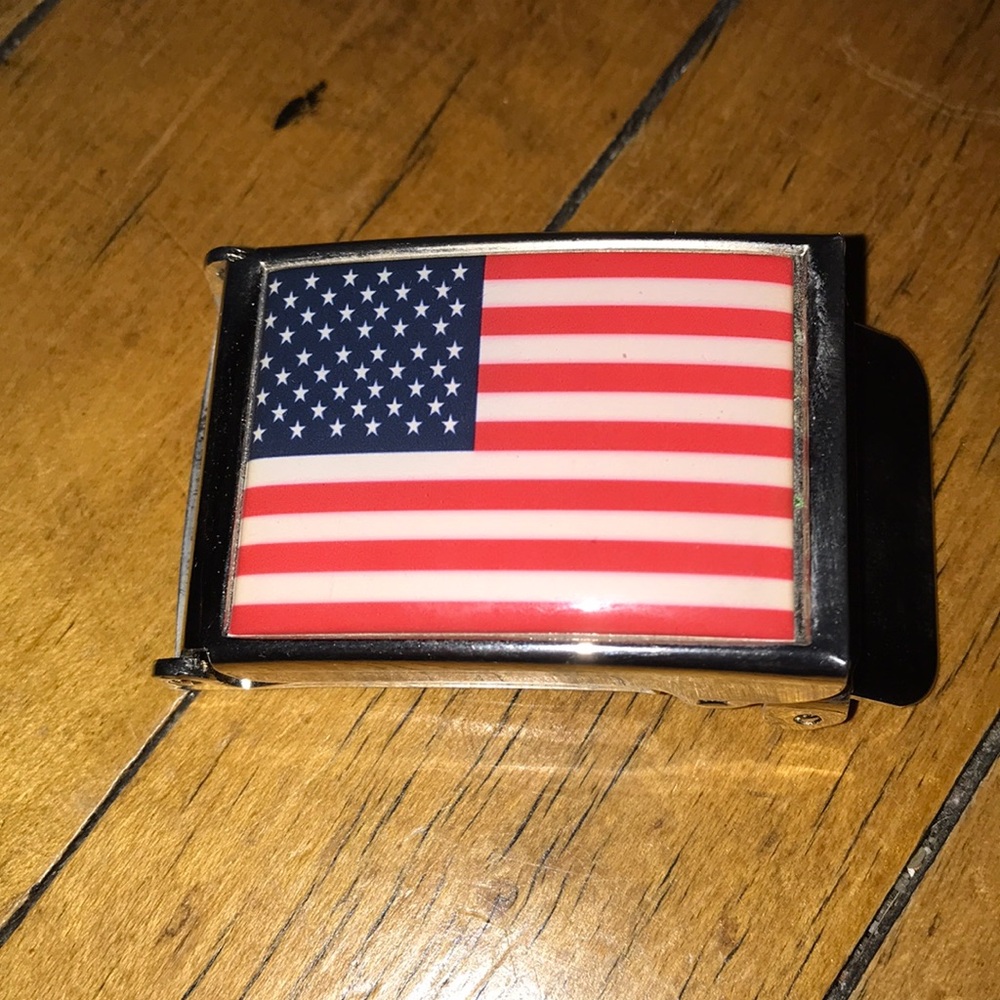 Patriotic American Flag Belt Buckle
